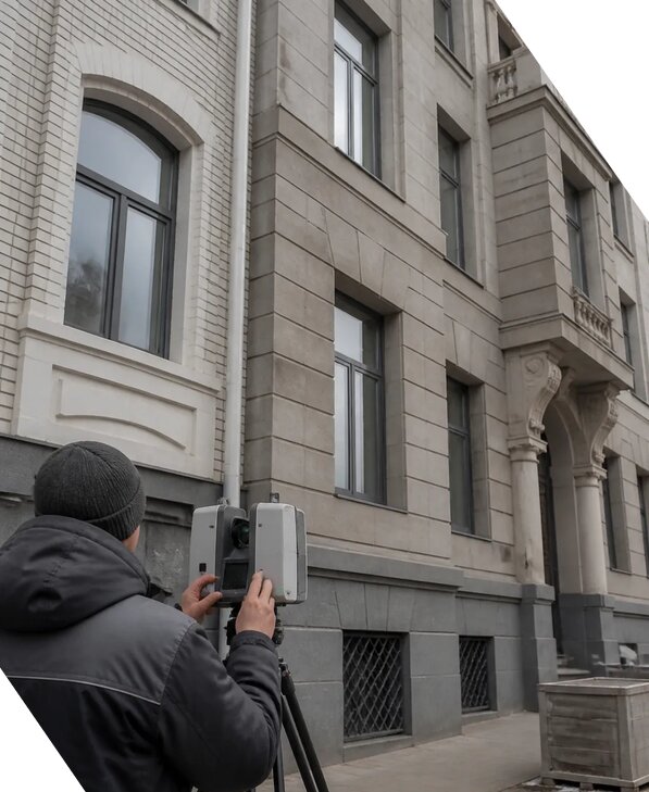 Лазерное сканирование фасадов зданий для обследования в Клинцах